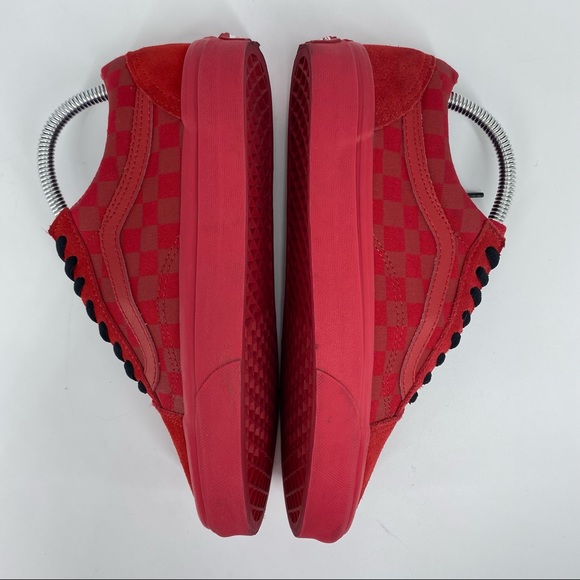 Vans Shoes Vans Old Skool Tonal Checkerboard Skate Shoe Racing Red